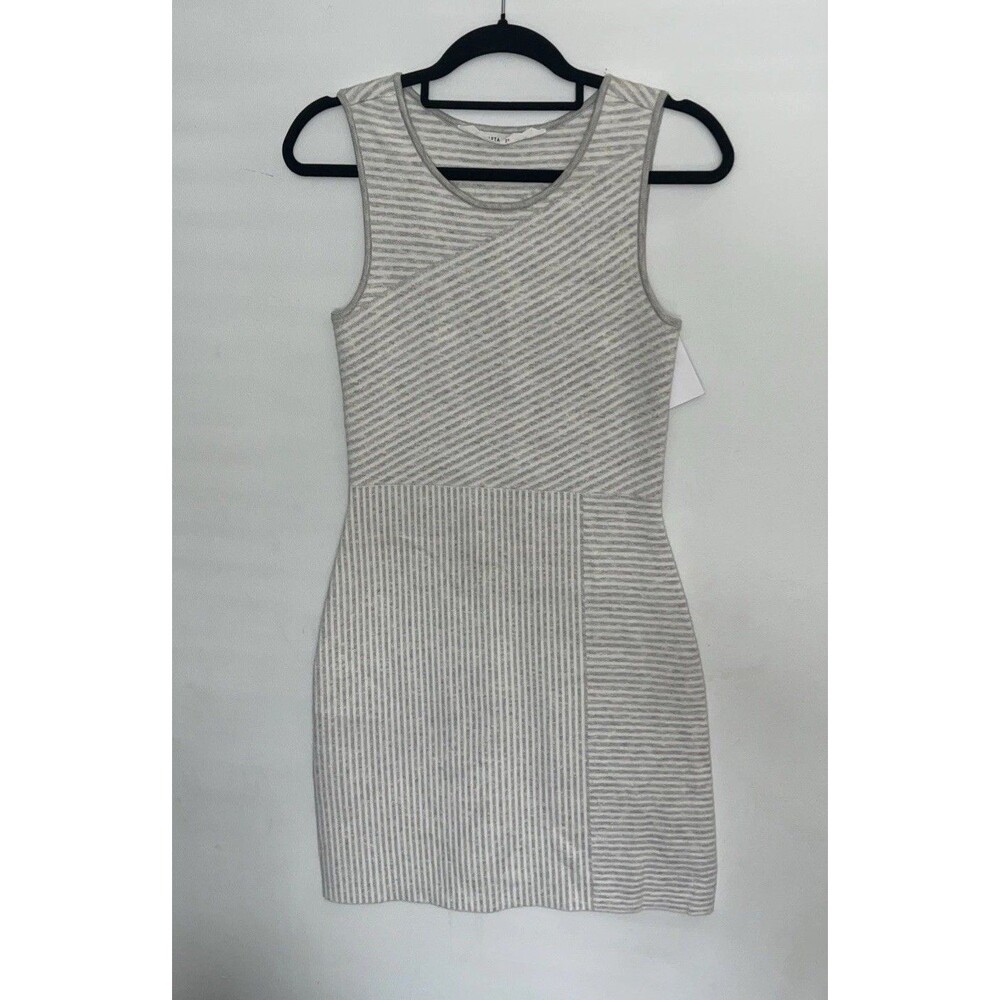 Athleta sleeveless striped dress grey XS comfy Y2K Classic